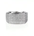 Micro Pave 18K White Gold Plated Iced Multi Row Cubic Zirconia Men Women Ring